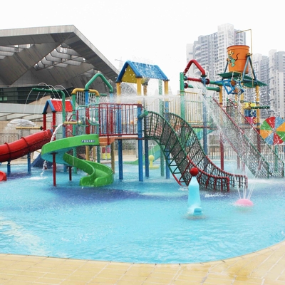 Commercial Fiberglass Water Slides Aqua Playground Of Interactive Water House