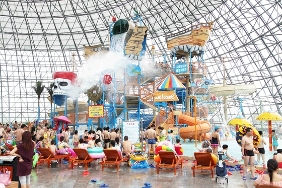 Outdoor Water Amusement Parks Custom Water Slides Combination For Hotel / Water House