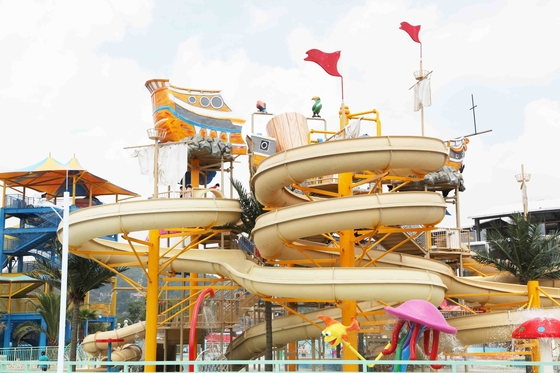 Fiberglass Aqua Playground Equipment Customized Big Water House For Family Fun