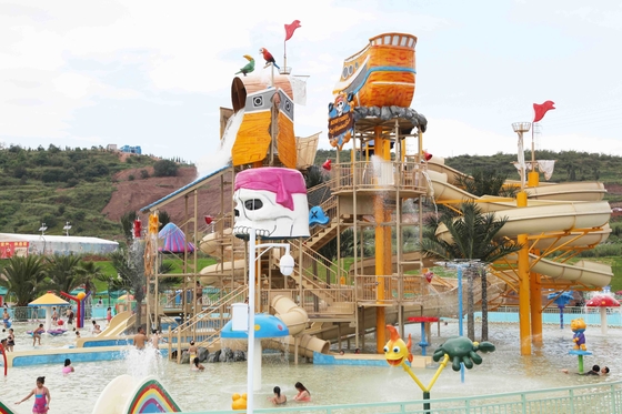 Fiberglass Aqua Playground Equipment Customized Big Water House For Family Fun