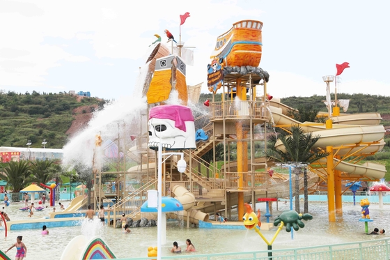 Exciting family water park in giantic waterhouse with different style waterslide / Fiberglass water slides