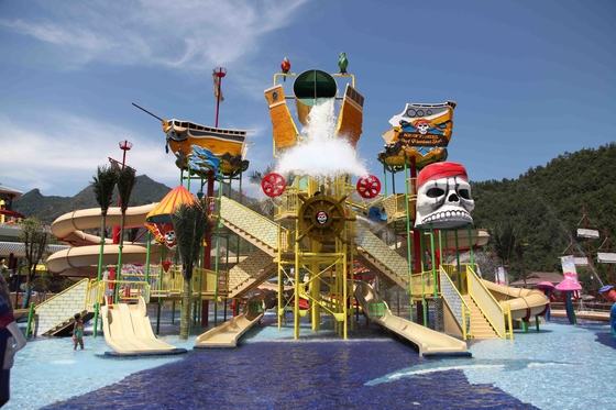 Fiberglass Aqua Playground Equipment / Customized Water Equipment For Kids