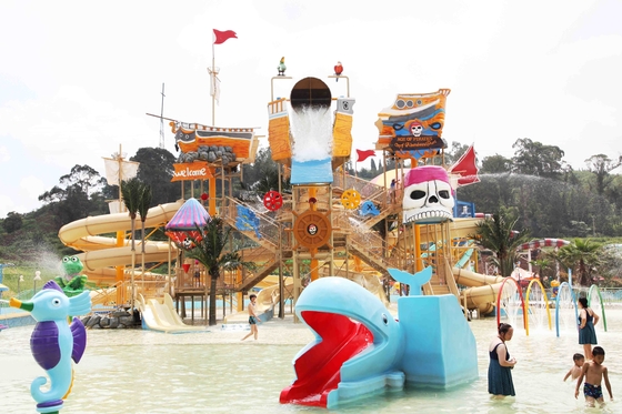 Steel Structure Parks With Water Playgrounds Open And Close Spiral Water Slides