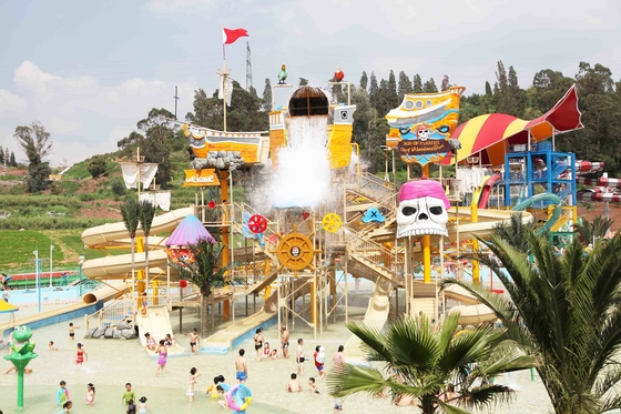Floating  Water House Large Aqua Playground Theme Hotel Outdoor Water Park Fiberglass Equipment