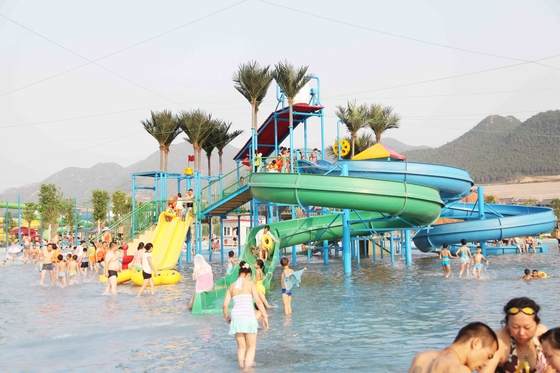 Custom Kids Water Play Equipment , Childrens Fun Play Fiberglass Slides