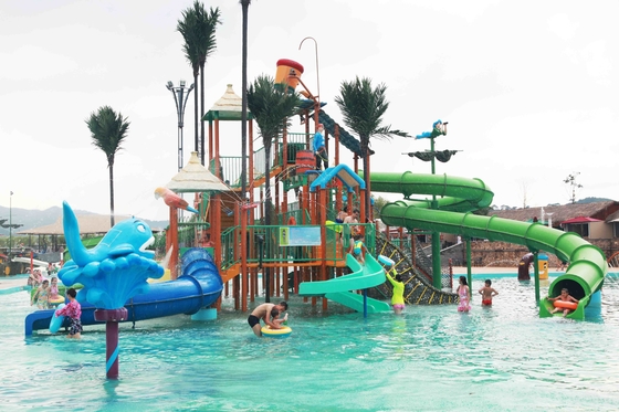 Fiberglass Aqua Playground Equipment Interactive Eco - Friendly for Water Park