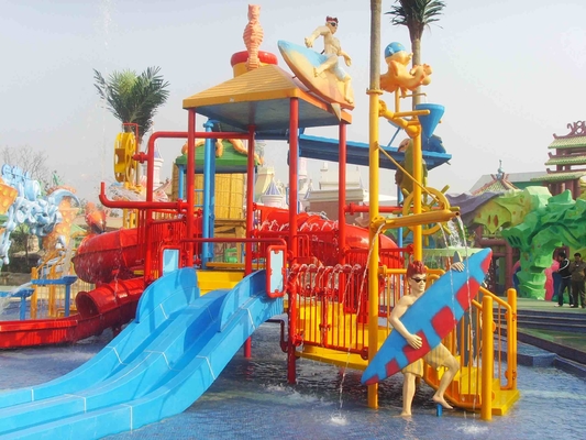Several Lanes Fiberglass Kids' Water Playground For Water Park Build