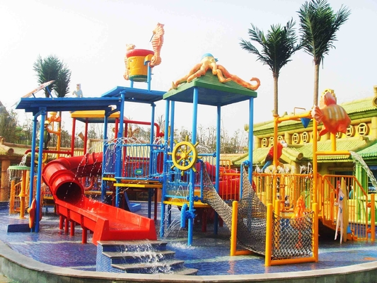 Several Lanes Fiberglass Kids' Water Playground For Water Park Build