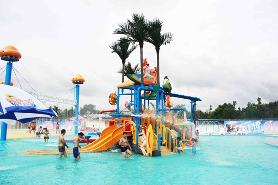 Interactive Fiberglass  Water House / Slide Toddler Playground Equipment  for Water Park 150 Riders / Time