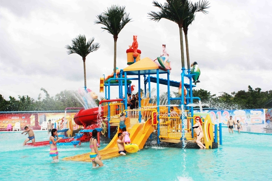 Commerial Kids' Water Park Playground Equipment With Slides , SGS Audited Water Park Equipment Supplier