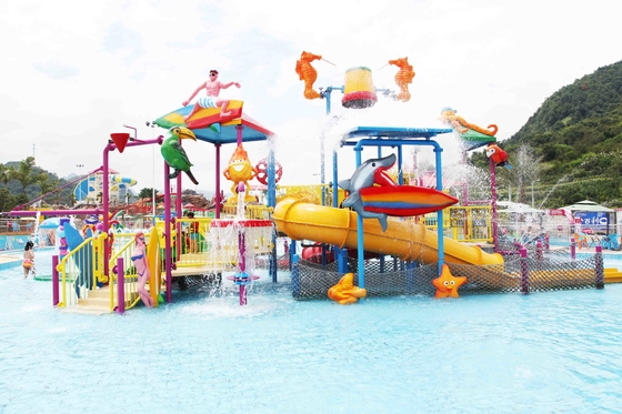 Fiberglass Kids' Water Playground inside water parks with water pump / Customized Water Slide
