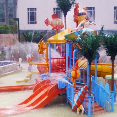Hotel Kids' Water Playground Indoor Waterparks with Fiberglass Mini - slide