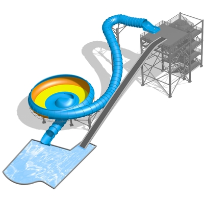 Outdoor Aqua Park Equipment With Super Bowl Slide Colorful Water Slide
