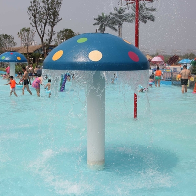 Customized Fiberglass / PVC Spray Mushroom Waterpark Equipment For Kids Games