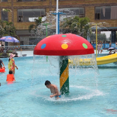 Customized Fiberglass / PVC Spray Mushroom Waterpark Equipment For Kids Games