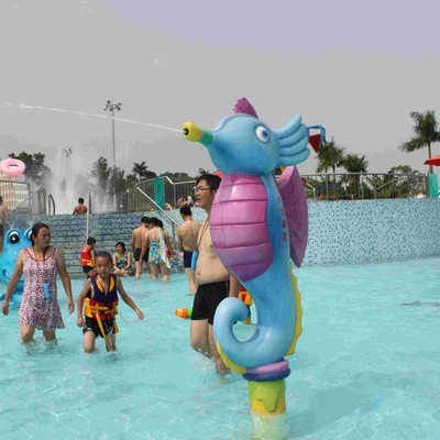 Kids Spray Park Equipment Fiberglass Water Games Spray Cartoon Hippocampus for Water Park