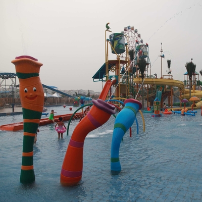 Customized Carp Carton Spray Park Aqua Park Equipment For Children / Kids Fun