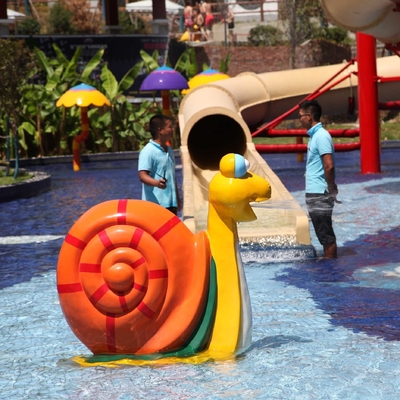 Fiberglass Water Game Spray Park Equipment With Cartoon Animal Shaped