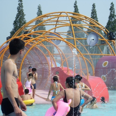 PVC Spray Park Structures Playground Equipment With 0.3~0.6m Water Depth