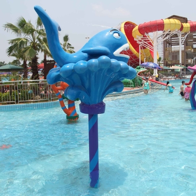 Cartoon Whale Spray Play Equipment For Kids / Adults , 0.3 - 0.6m Water Depth