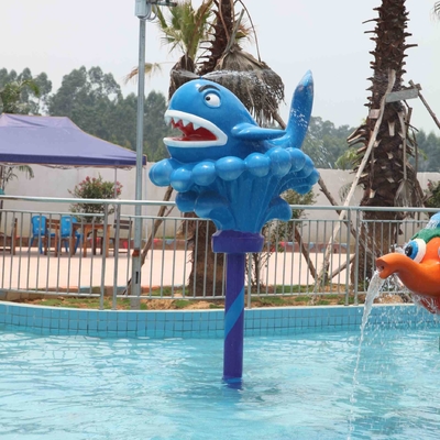 Cartoon Whale Spray Play Equipment For Kids / Adults , 0.3 - 0.6m Water Depth