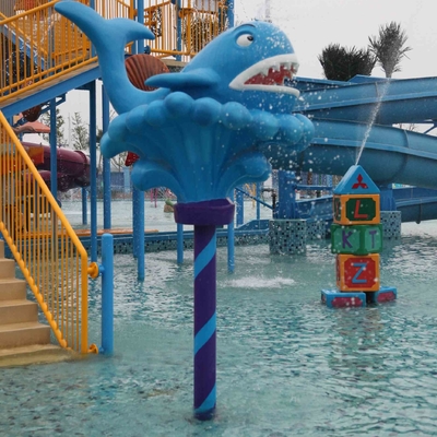 Spray Water Game For Kids , Cartoon Style Fiberglass Aqua Park Equipment For Sale
