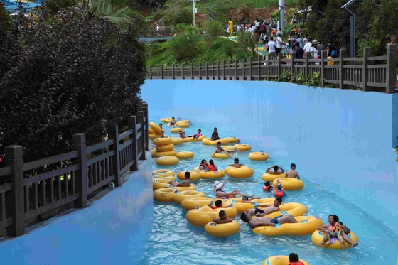Air blower Material Water Park Lazy River Swimming Pool 3m-6m Width 1m Depth / Customized Water Slide