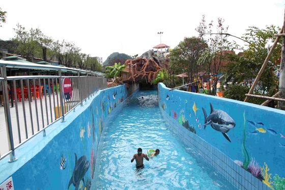 Large Water Park Aqua Play Lazy River with Relaxing Wave Machine
