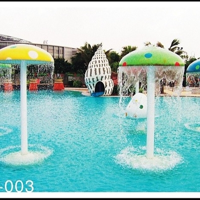Customized Fiberglass, PVC Spray Mushroom Aqua Park Equipment For 3 - 5 Persons