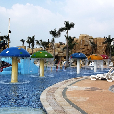 Customized Fiberglass, PVC Spray Mushroom Aqua Park Equipment For 3 - 5 Persons