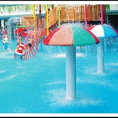 Customized Fiberglass, PVC Spray Mushroom Aqua Park Equipment For 3 - 5 Persons