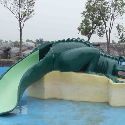 Fiberglass Water Park Equipment Cartoon Crocodile Slide For Children / Customized Water Slide