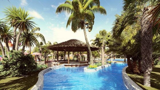 बड़े हॉलिडे रिसॉर्ट फाइबरग्लास मनोरंजन पार्क reosrt पानी स्लाइड के साथ