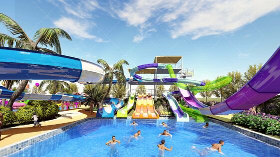 Water Park Fiberglass Super Swing Adult Kids Water Slides Group Slide