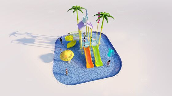 6.3m*6.3m*4.5m ओशन स्टाइल थीम एक्वा प्लेग्राउंड, गीले खेल क्षेत्र के लिए 12 महीने की वारंटी के साथ