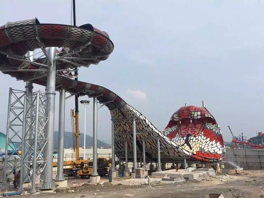 किंग कोबरा फाइबरग्लास वाटर स्लाइड 16.4 मीटर प्लेटफार्म ऊंचाई, 480-व्यक्ति क्षमता और हॉट-डिप गैल्वेनाइज्ड स्टील संरचना के साथ