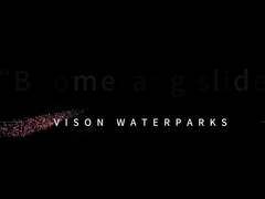 आउटडोर कस्टम वाटर स्लाइड्स, मनोरंजन पार्क 2 लोगों के लिए बुमेरंग एक्वा स्लाइड