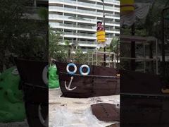 जल खेल का मैदान उपकरण समुद्री डाकू नाव,फायबरग्लास हेजहोग स्प्रे एक्वा प्ले गेम